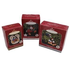 Lot of 3 Mickey & Co. Hallmark Keepsake Christmas Ornaments 1973–1998 Disney